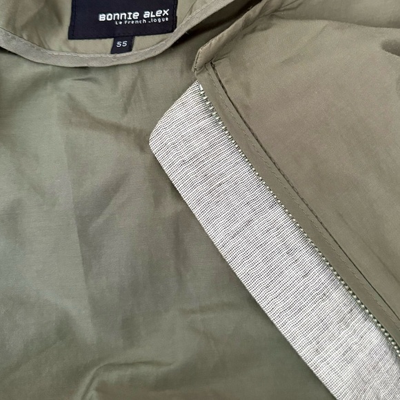 BONNIE ALEX Long Utility Jacket Coat Womens Size 55 M Medium Green Zip Closure - Picture 6 of 9